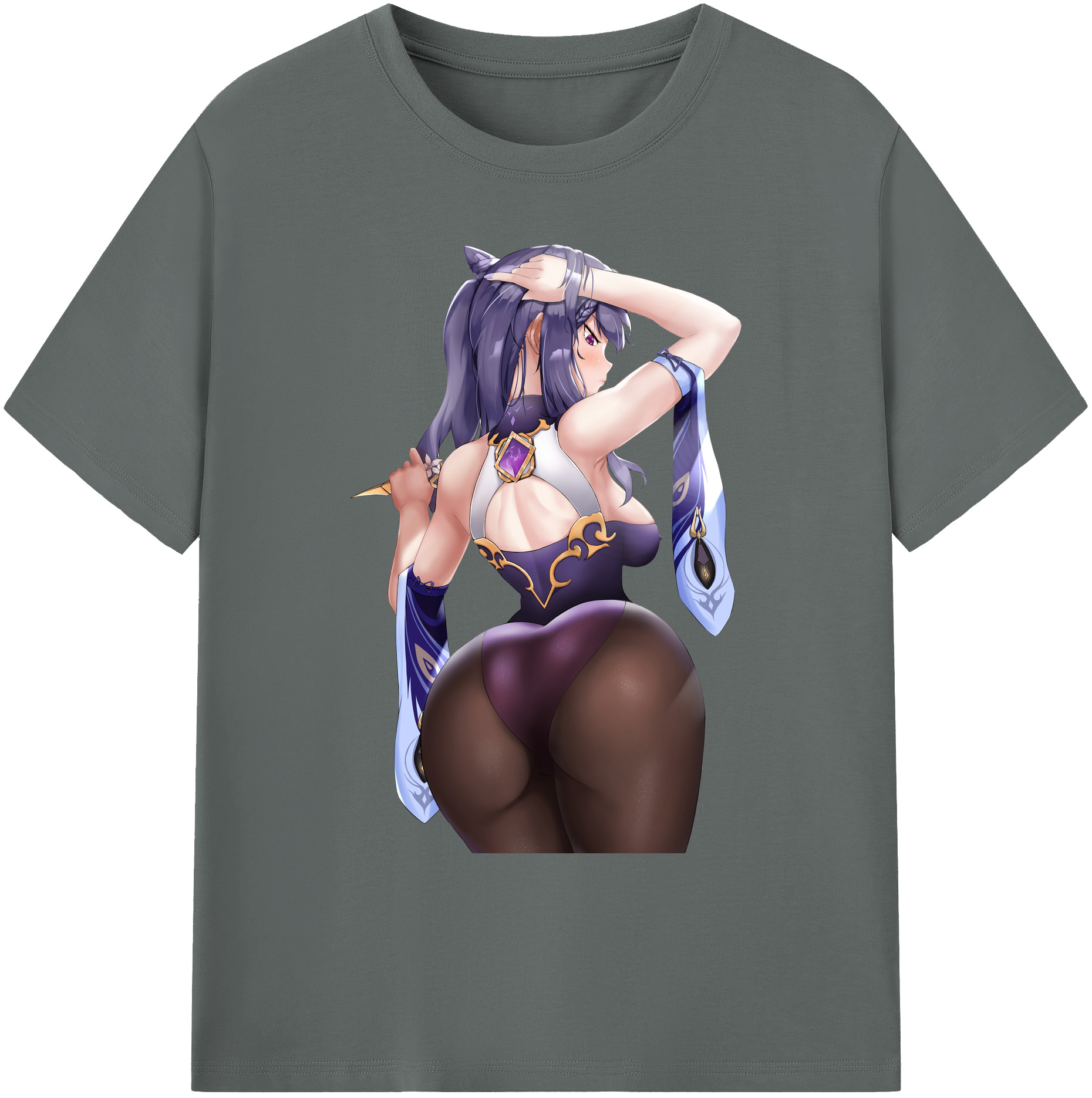 げんし神 刻晴 こくせい genshin Kokusei 綿100％ メンズ半袖Tシャツ｜肌触りやわらか＆通気性